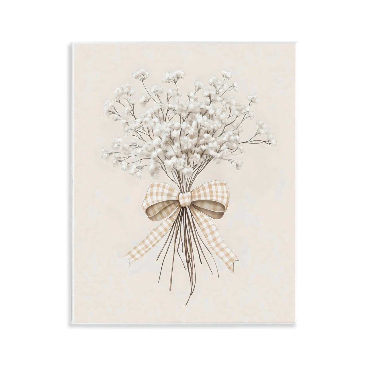Stupell Industries Farmhouse Baby's Breath Wall Plaque Art, design by Arlington Prints